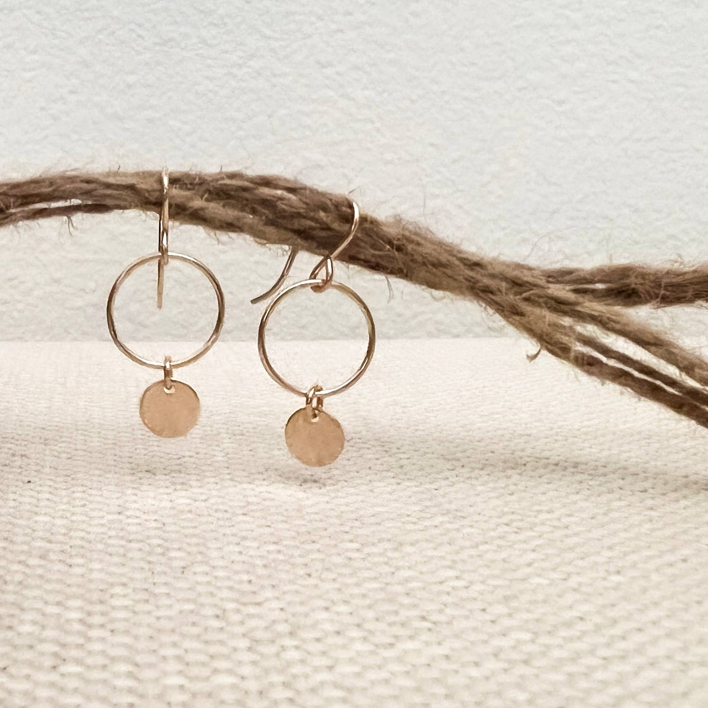 Sela+Sage - Gold Filled Circle Dangle Earrings