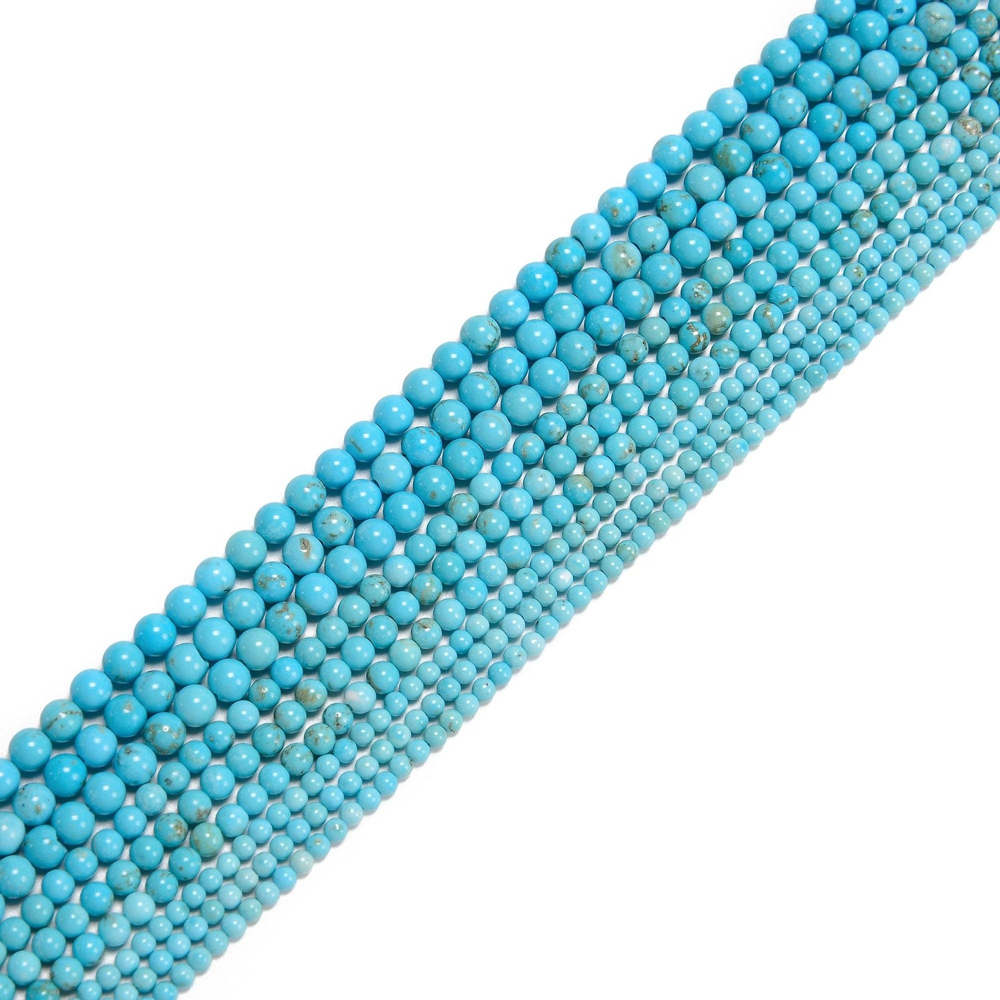 CRCBEADS - Blue Turquoise Smooth Round Beads 2mm 3mm 4mm 15.5" Strand