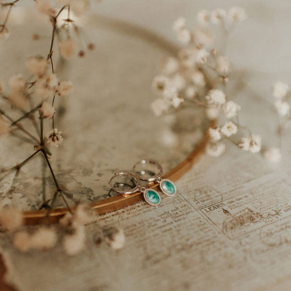 Mauve Jewelry Co. - Riley Turquoise Hoops