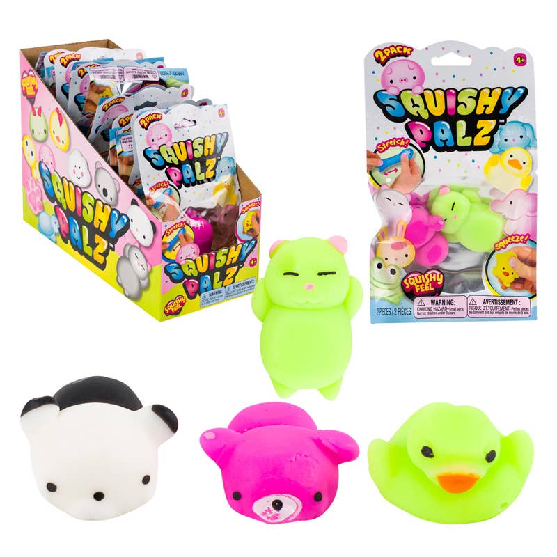 Deluxe Import Trading - Squishy Palz - 2 Pack - Includes PDQ Display Case