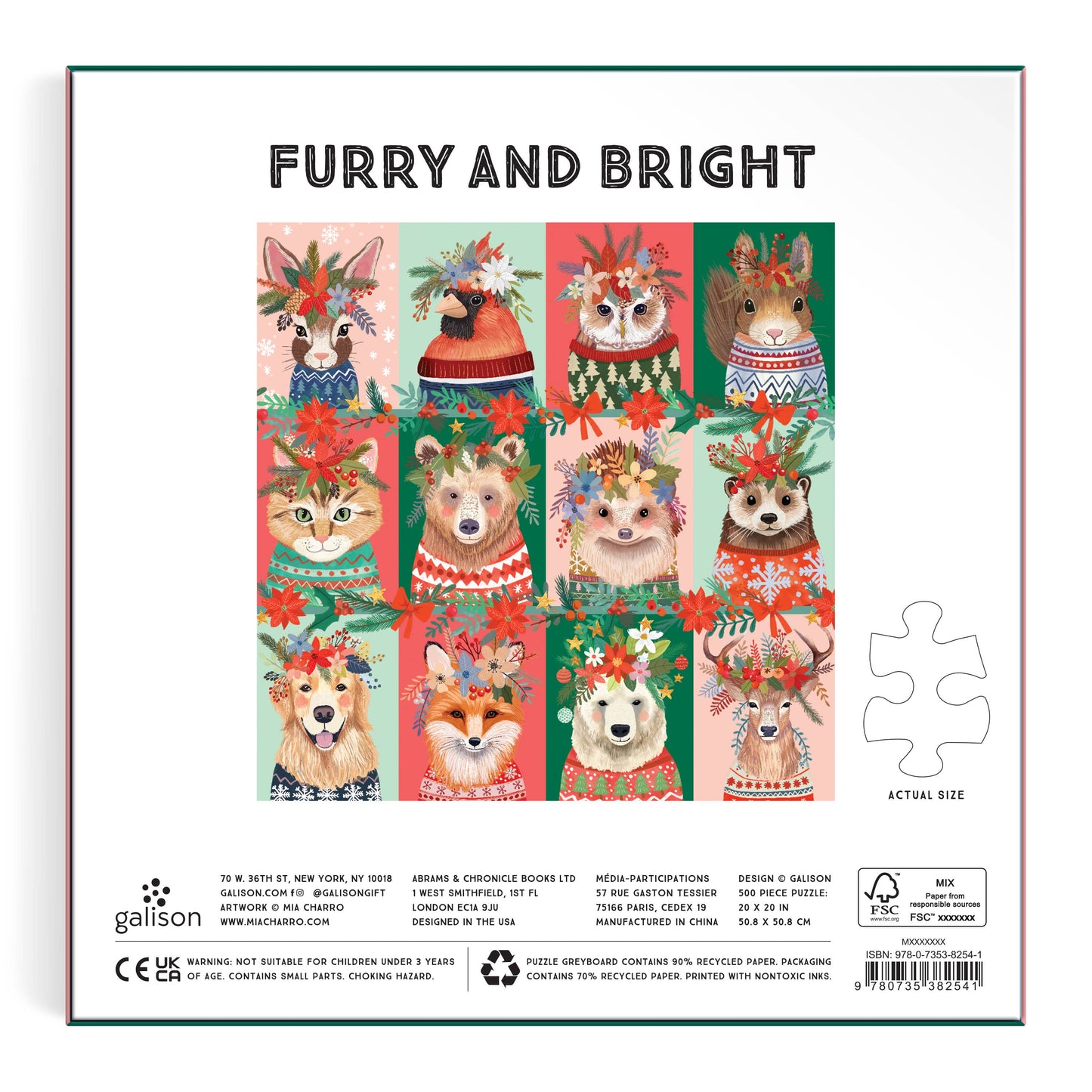 Chronicle Books - Furry And Bright 500 Piece Puzzle