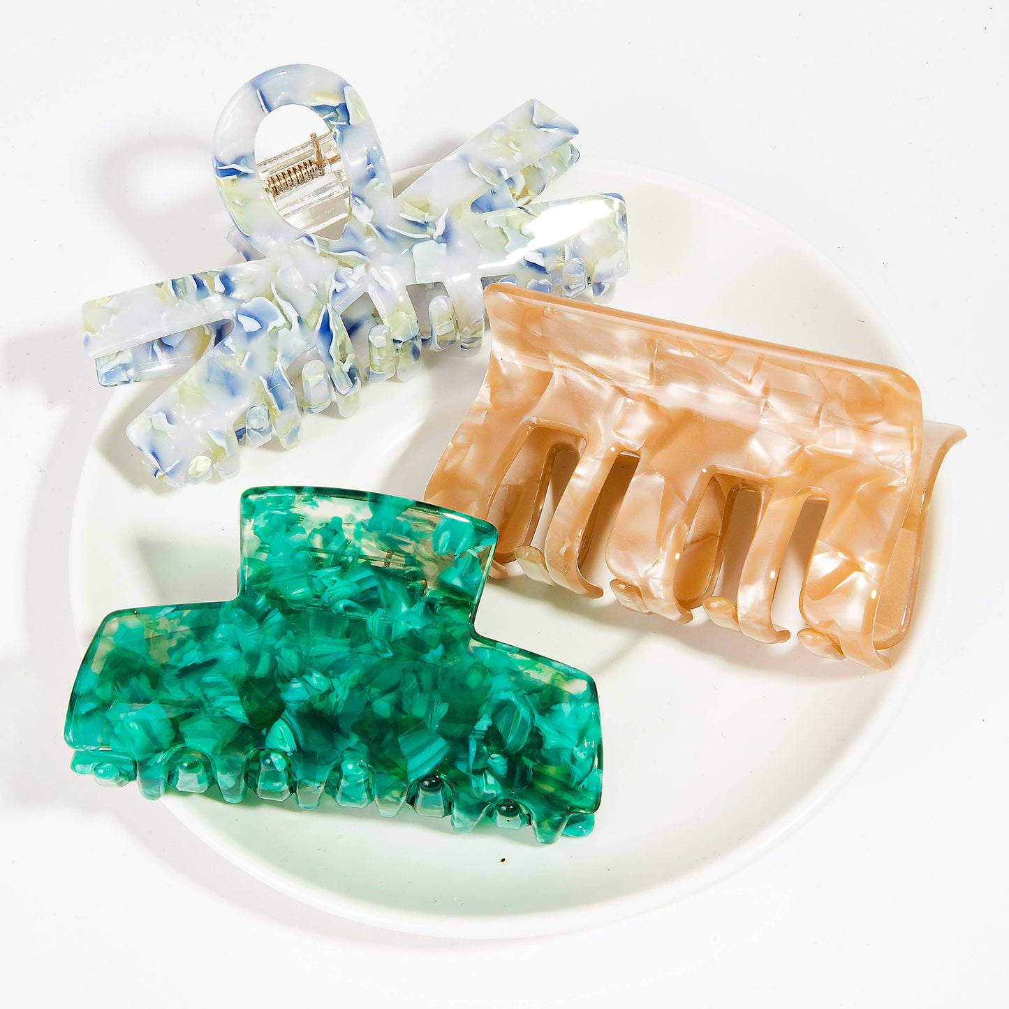 Collections by Fame Accessories - Acetate Bow Hair Claw Set