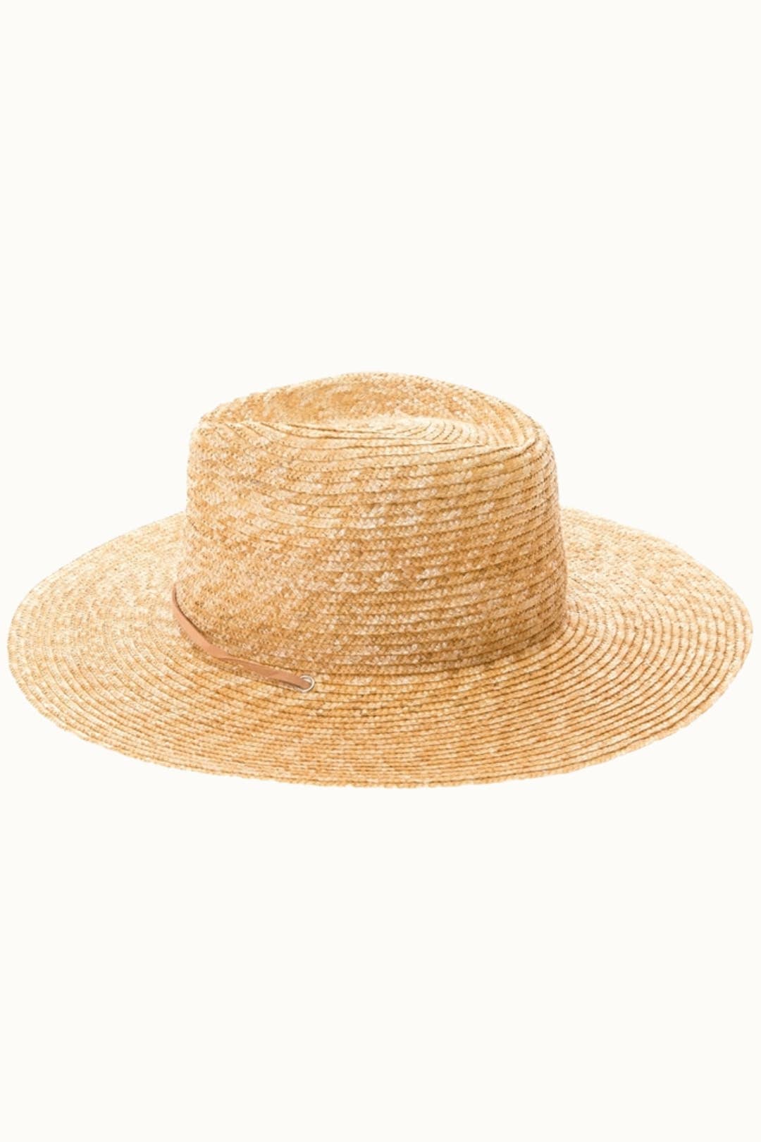 Olive & Pique - Structured Summer Straw Rancher Hat with Chin Cord