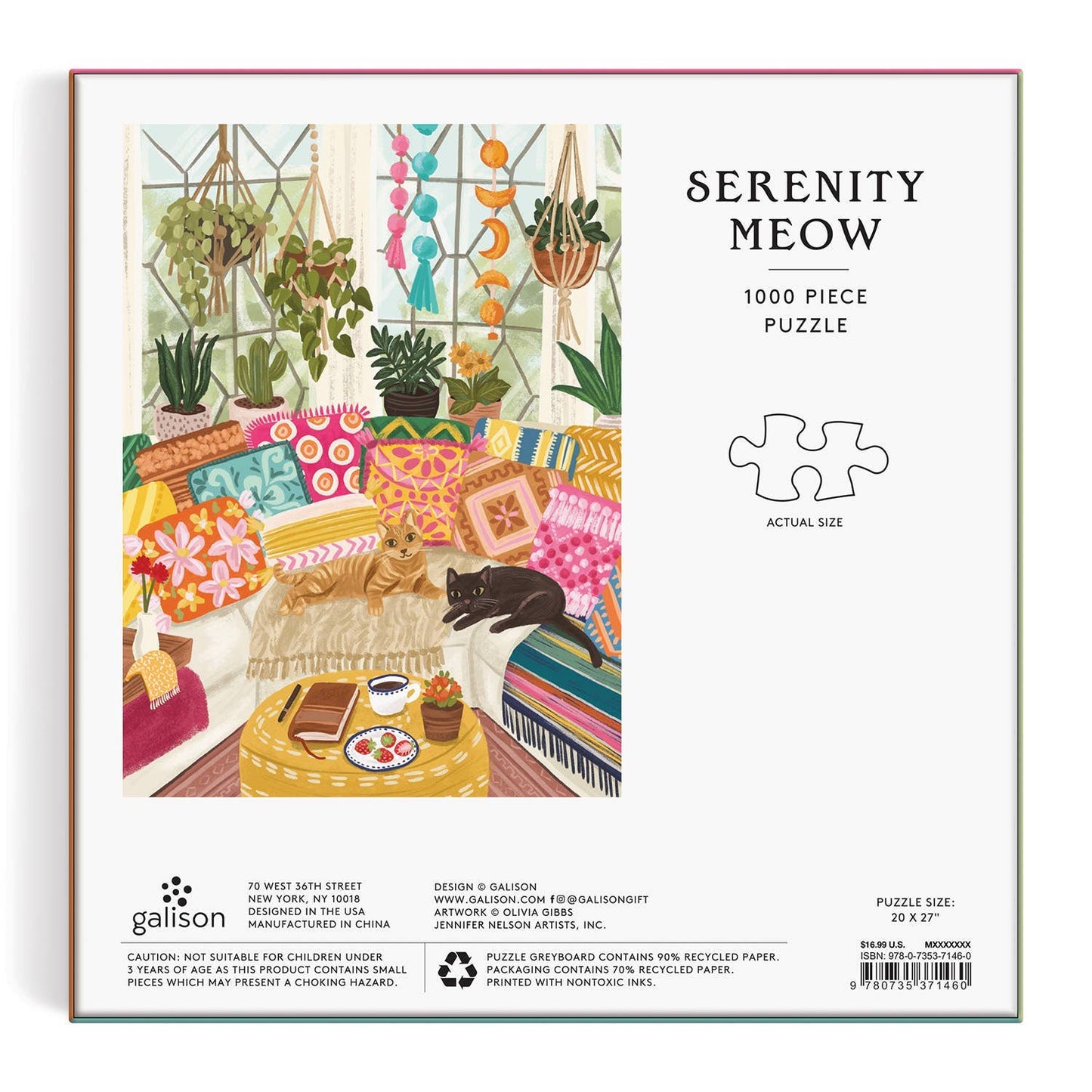 Chronicle Books - Serenity Meow 1000 Piece Puzzle in a Square Box