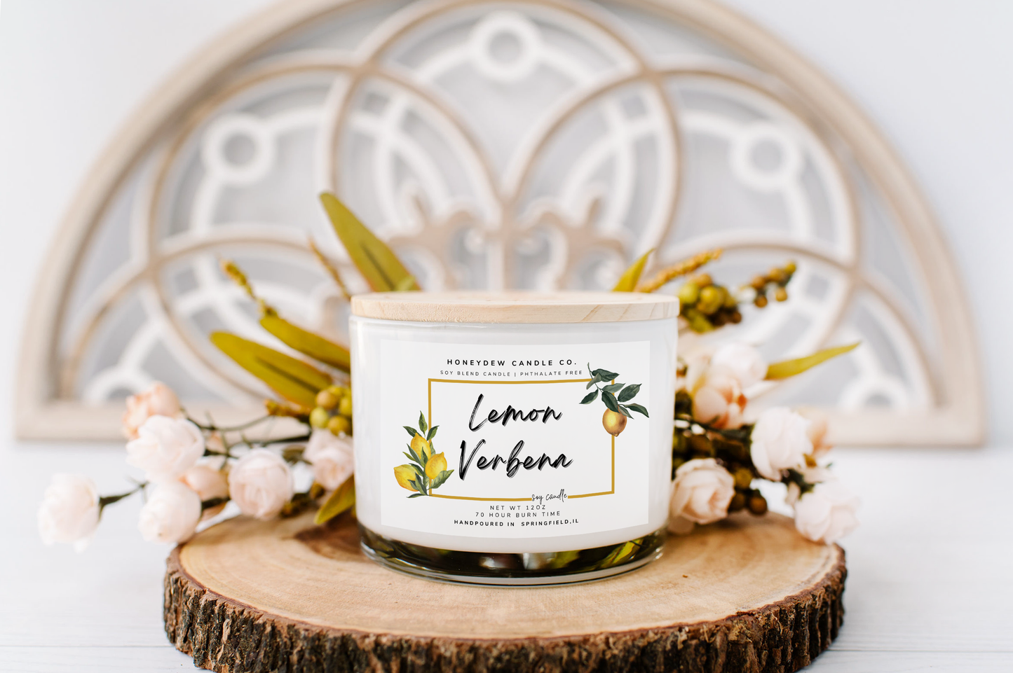 HC102 Honeydew Candle Co. - 3 Wick Candle Lemon Verbena