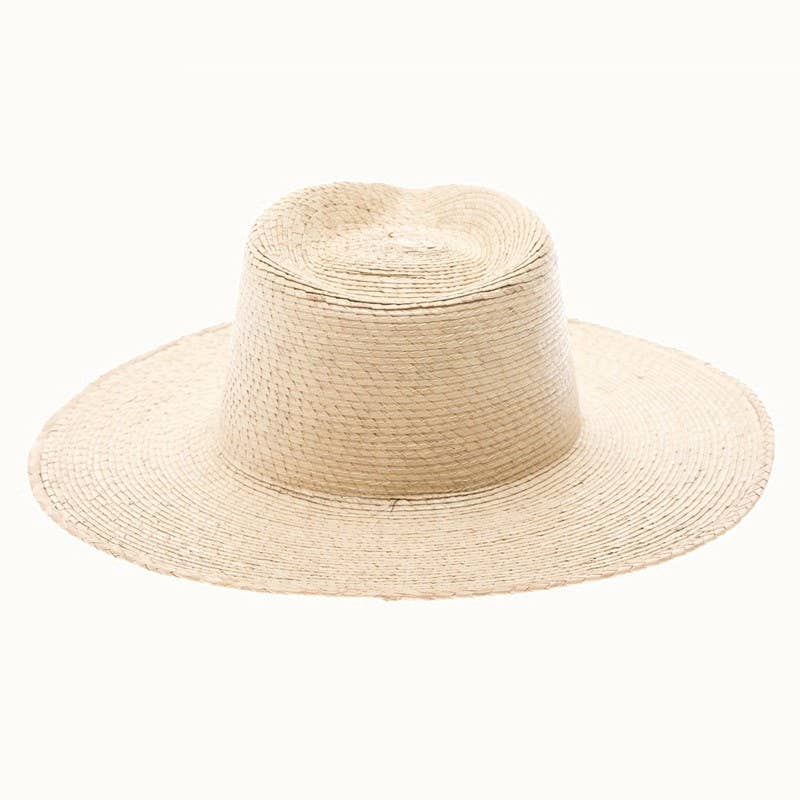 Olive & Pique - Palm Leaf Braid Straw Rancher Hat, UPF 50+