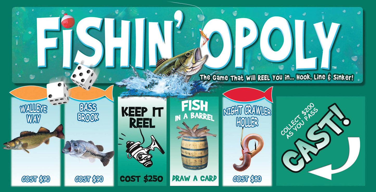 Outset Games and Cobble Hill Puzzles - Fishin'-Opoly Board Game, by Late for the Sky