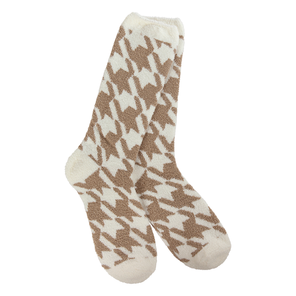 World's Softest® Socks - Cozy Cali Houndstooth Portabello