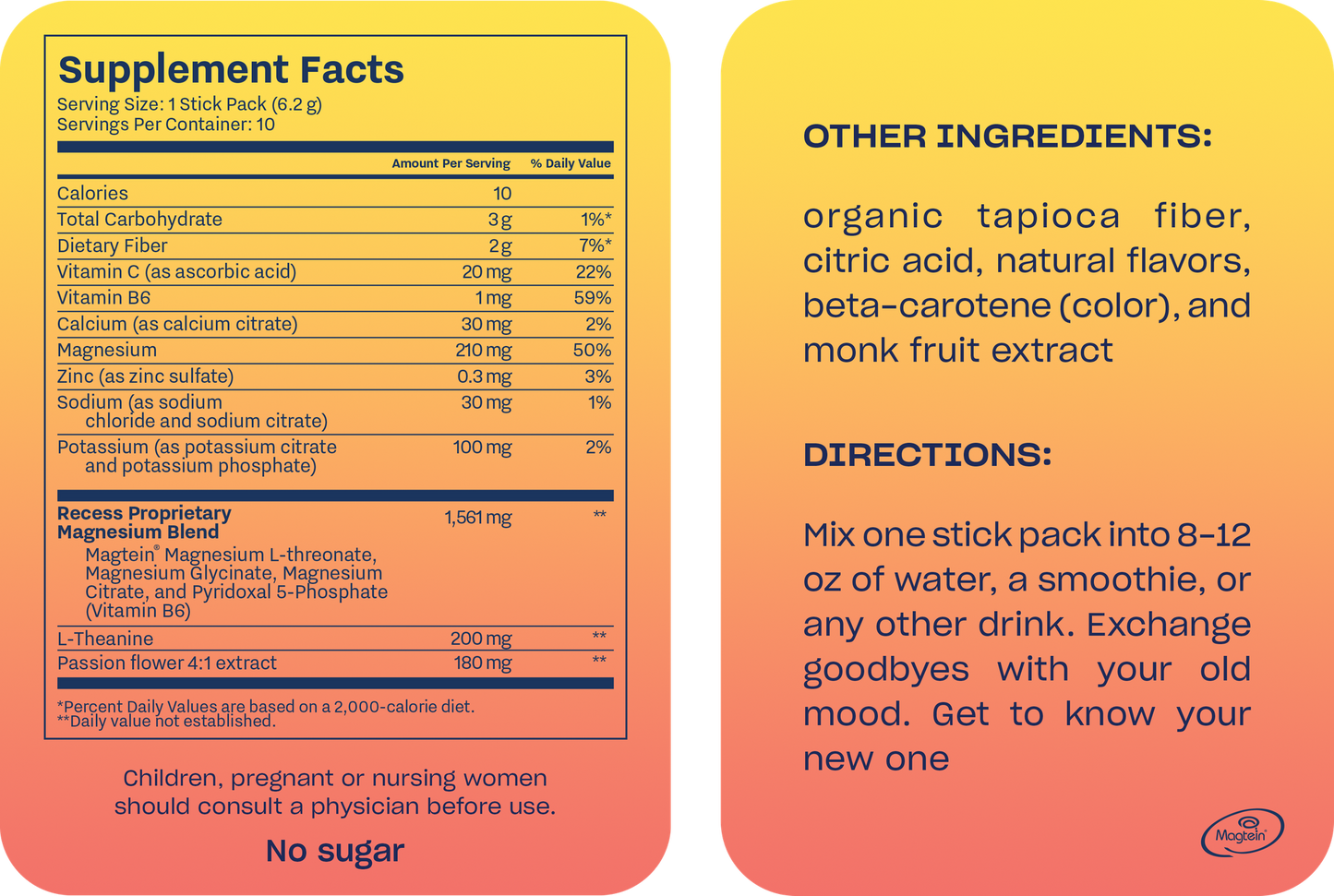 Recess - Lemon Citrus Mood Powder 10C Stick Packs