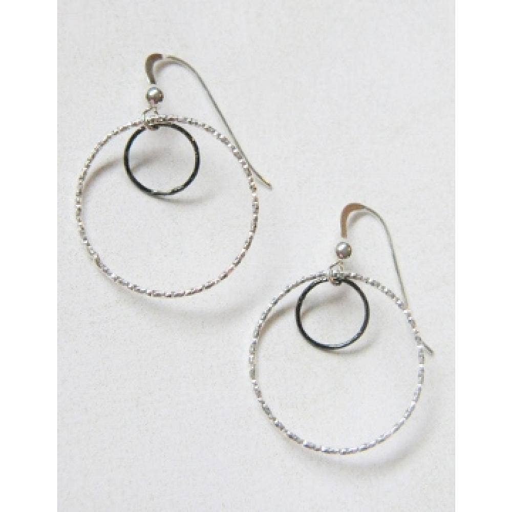 SD103 Sosie Designs - Two Tone Mixed Metal Diamond Cut Earrings