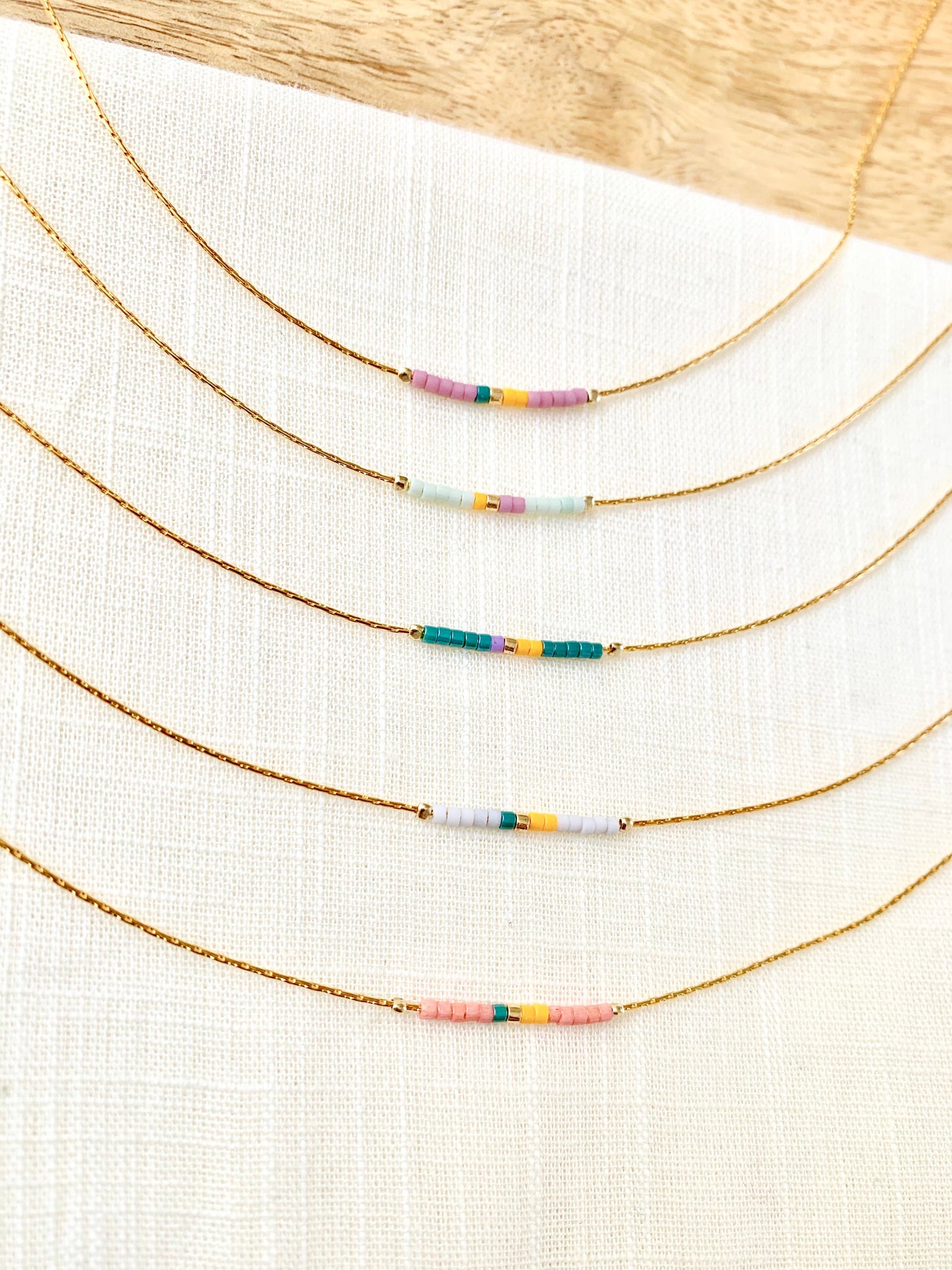 Ocean Breakup - Colorful Minimalist Beaded Necklace