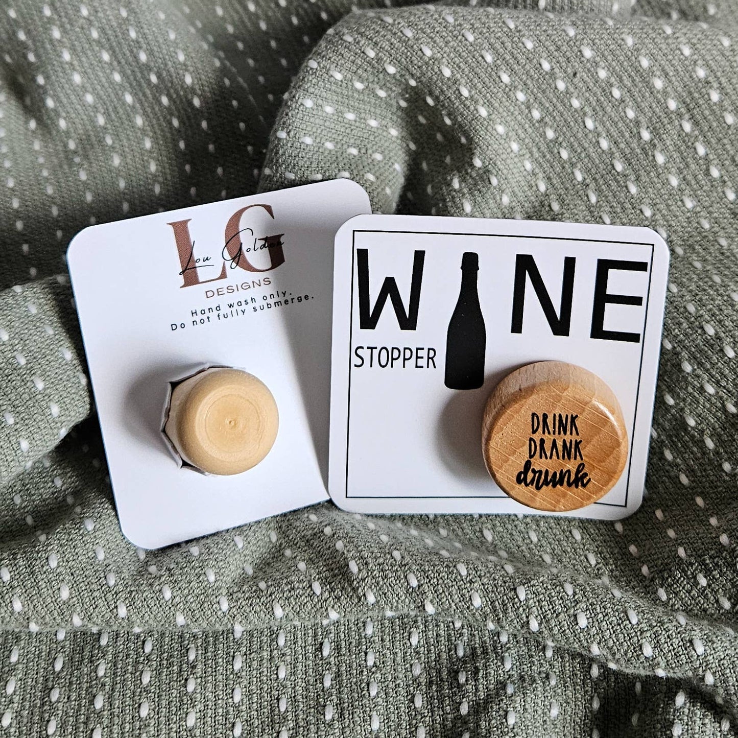 Lou Golden Designs - Drink Drank Drunk Wine Stopper