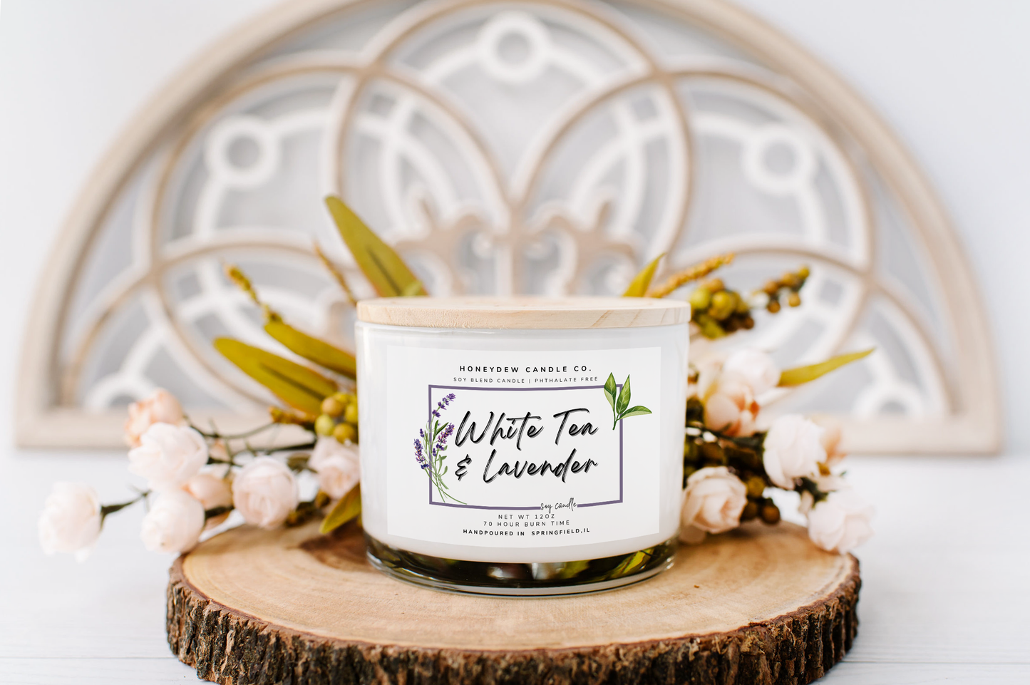 HC102 Honeydew Candle Co. - 3 Wick Candle White Tea Lavender