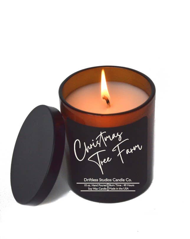 Driftless Studios - Christmas Tree Farm Soy wax Candles - 10oz Candle With Lid