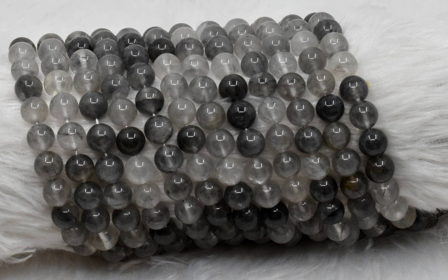 Soothing Crystals - Cloudy Quartz Round Beads, 6mm, 8mm, 10mm Mala Crystal Beads