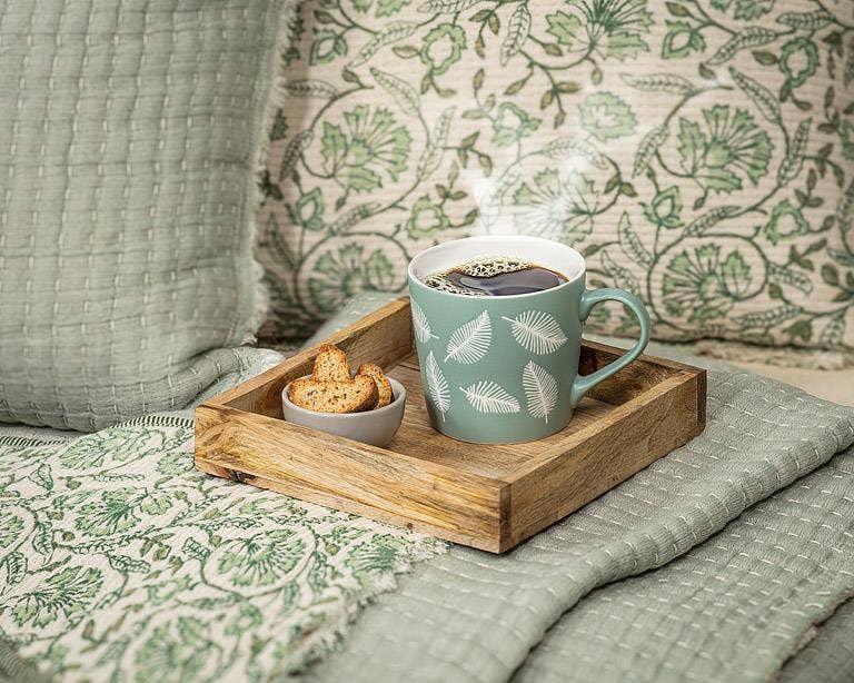 Abbott - Feathery Leaves Mug-Sage-3.5"H(13oz)