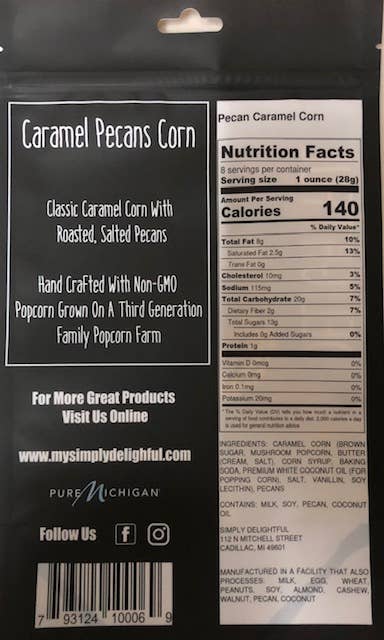Simply Delightful - Caramel Pecan Corn 8 oz