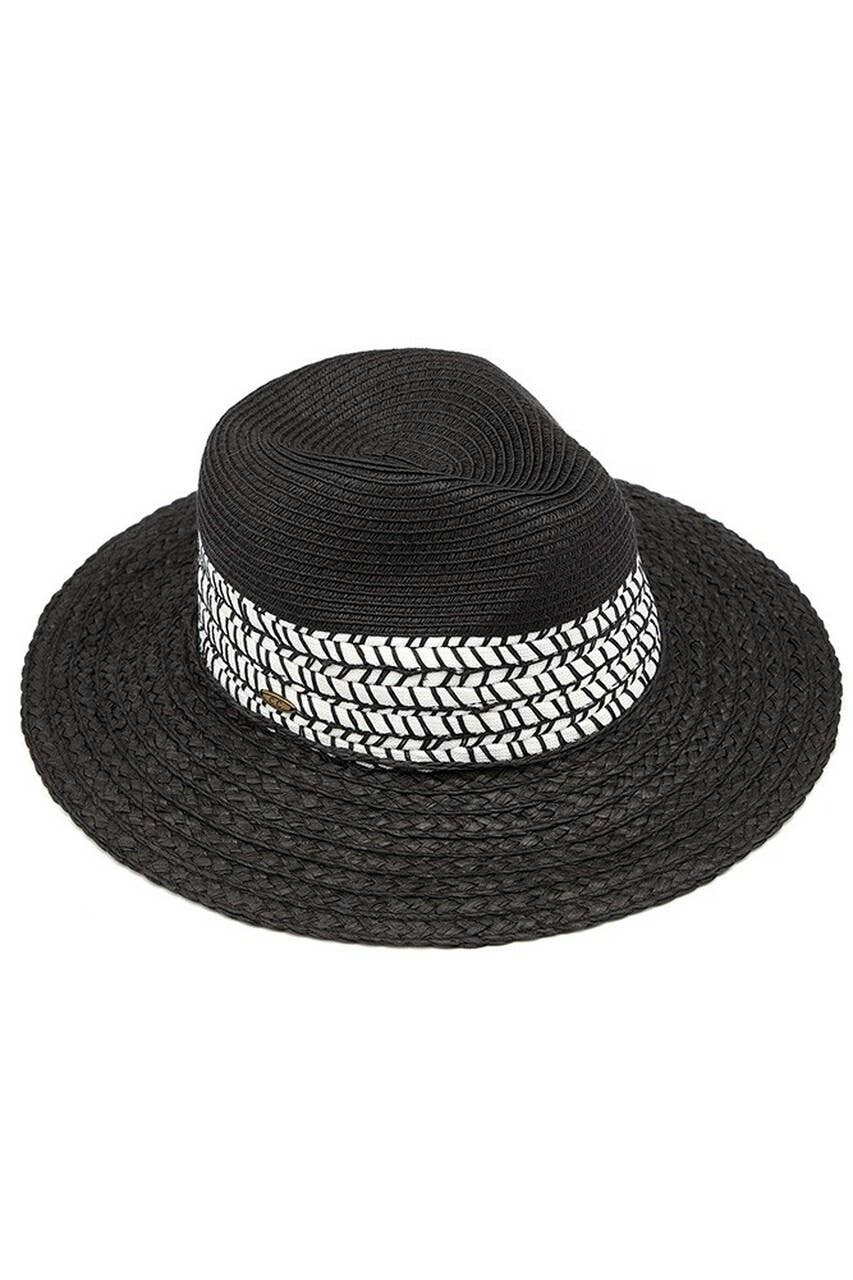 Hana - C.C Paper Straw Panama with Whip Stitches on Woven Trim