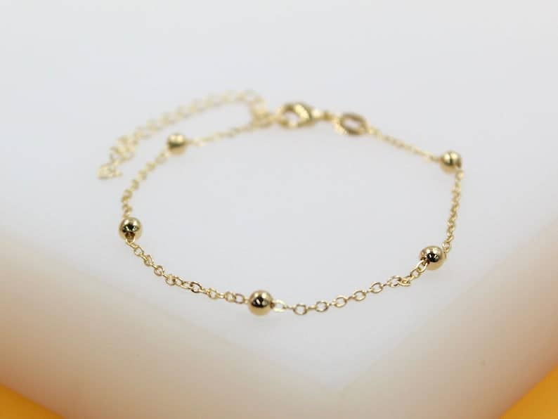 MIA Jewelry - 18K Gold Filled Beaded Cable Chain Necklace (F63)(I138A)