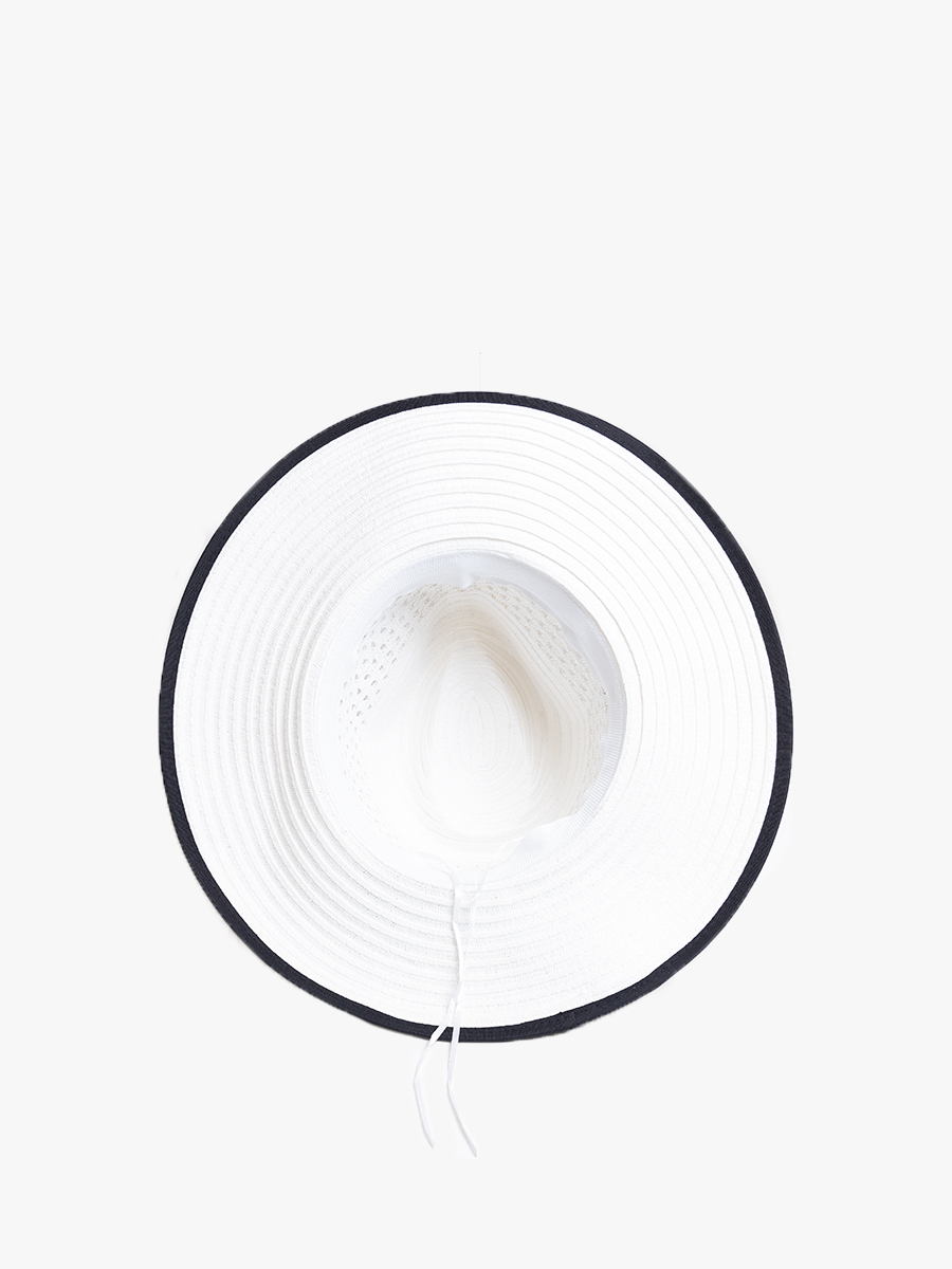 Jen & Co. - HAT2494 Diane Straw Fedora w/ Ribbon & Contrast Trim