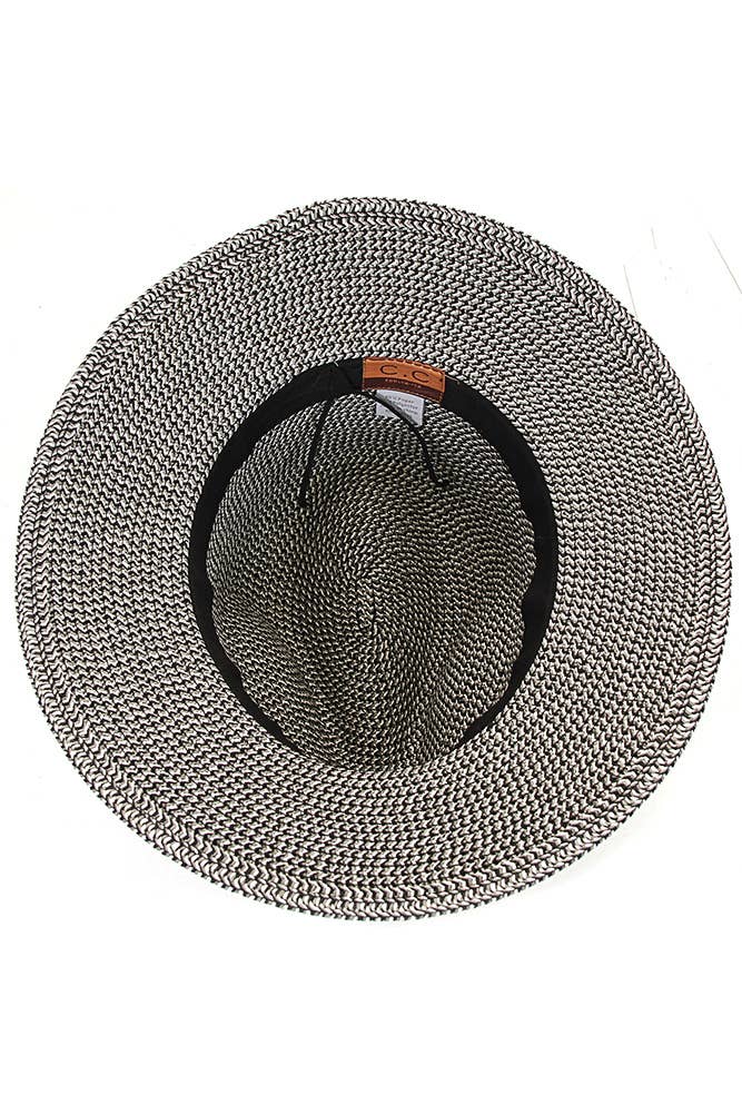 Hana - C.C Suede Band Trim Panama Sun Hat