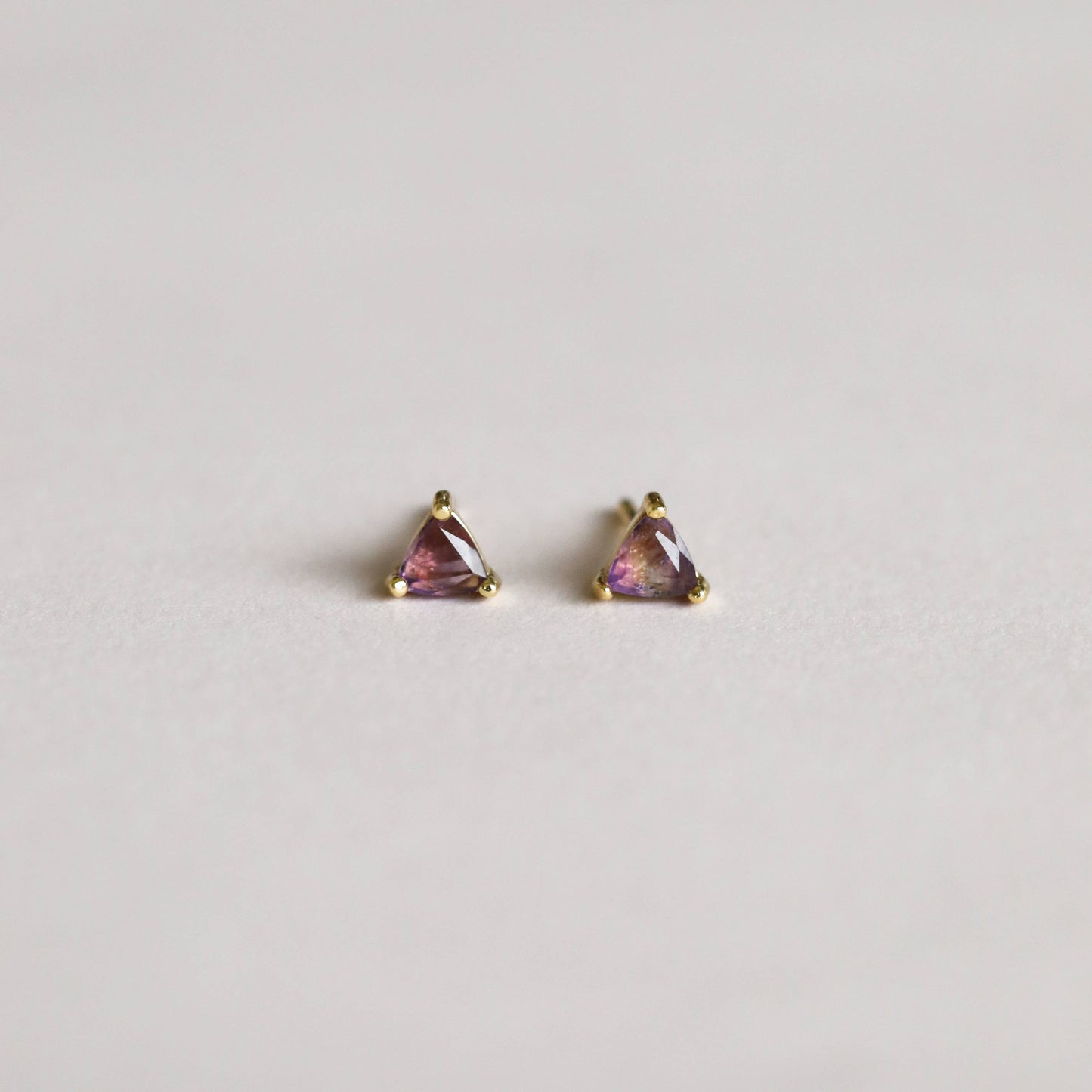 JaxKelly - Mini Energy Gem - Amethyst - Gold Earrings