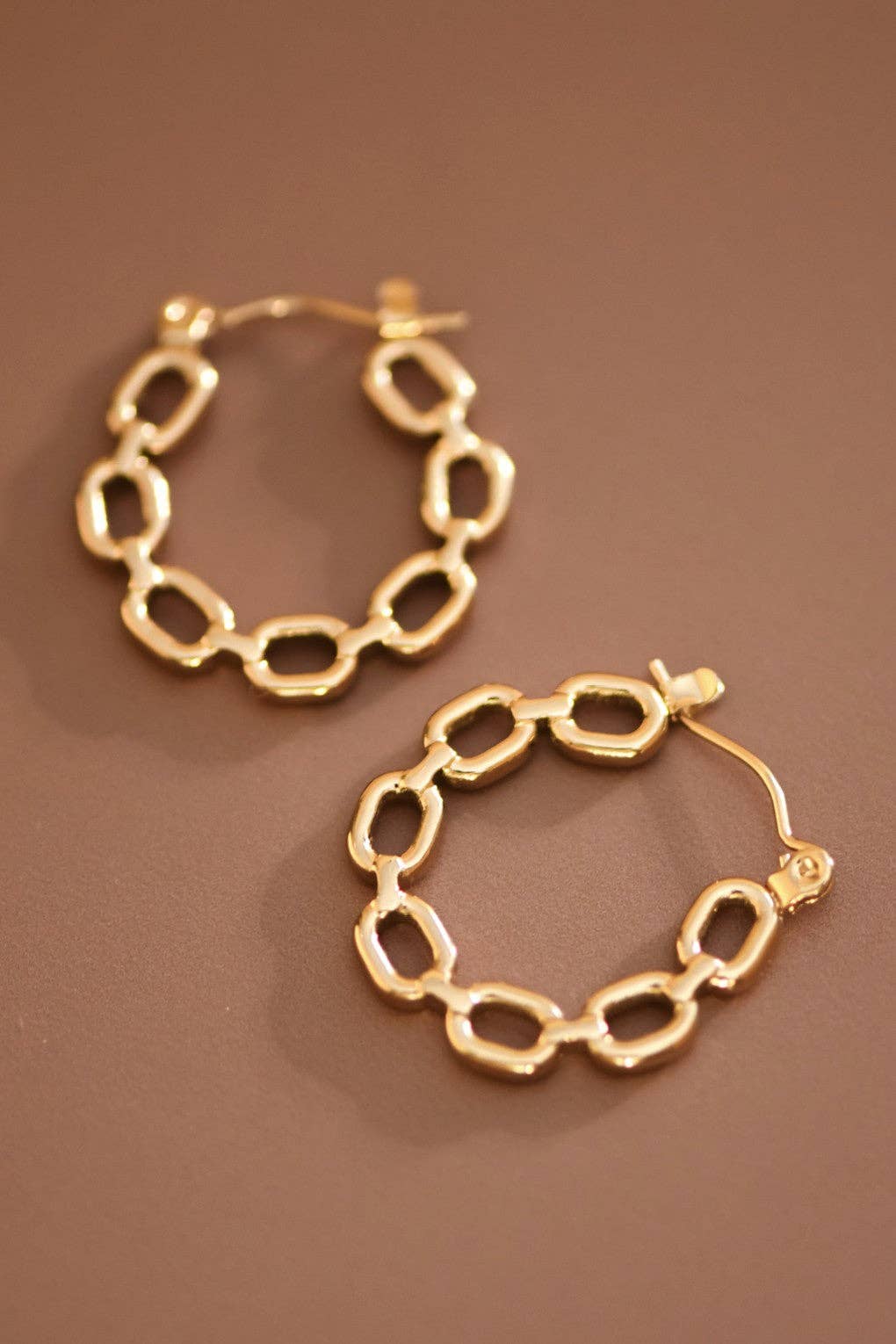MA204 Mia Accessories - 18K Gold Plated Waterproof Stainless Steel Hoop Earrings - 7659
