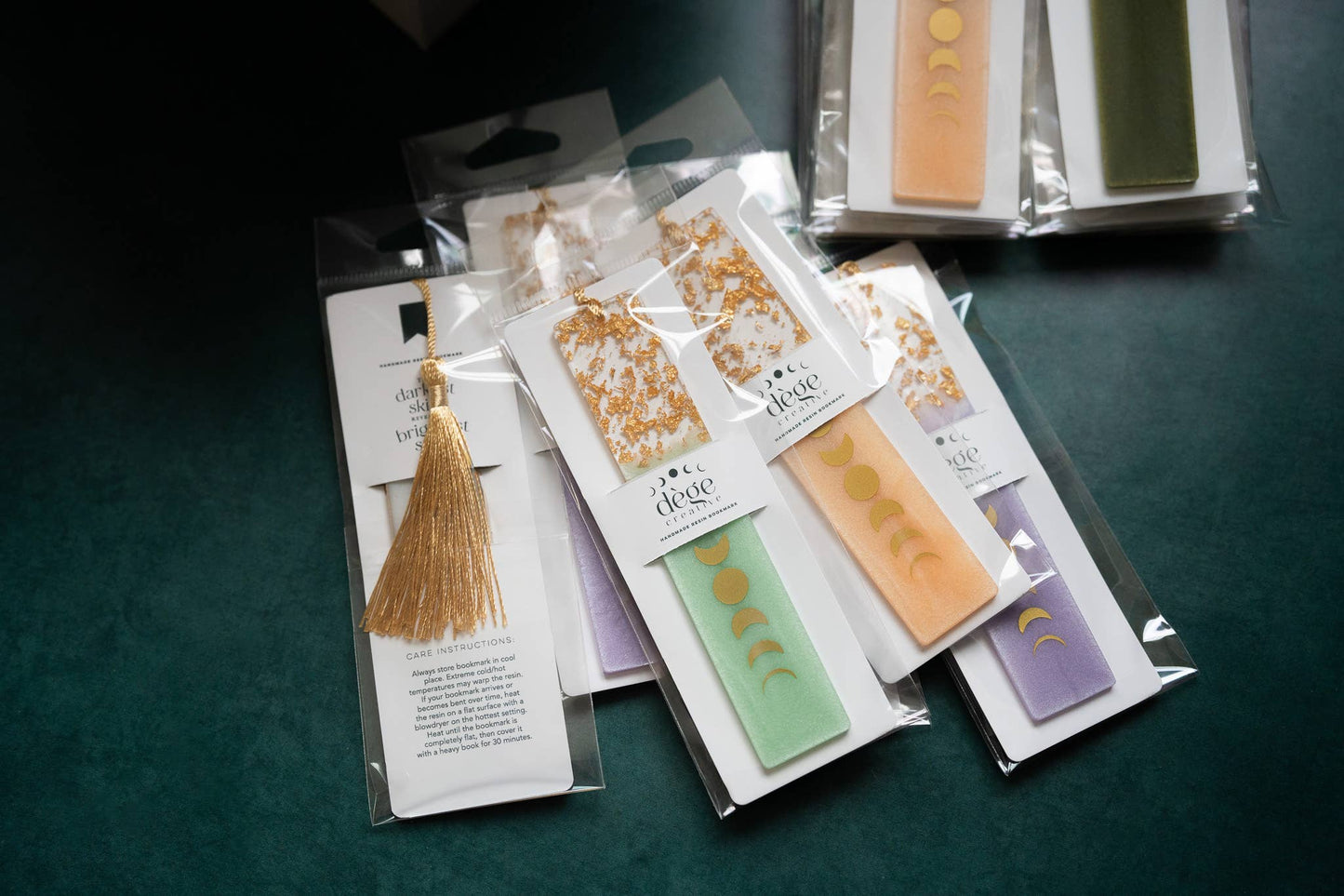 Dège Creative - Peach Moon Phases & Geode Bookmark