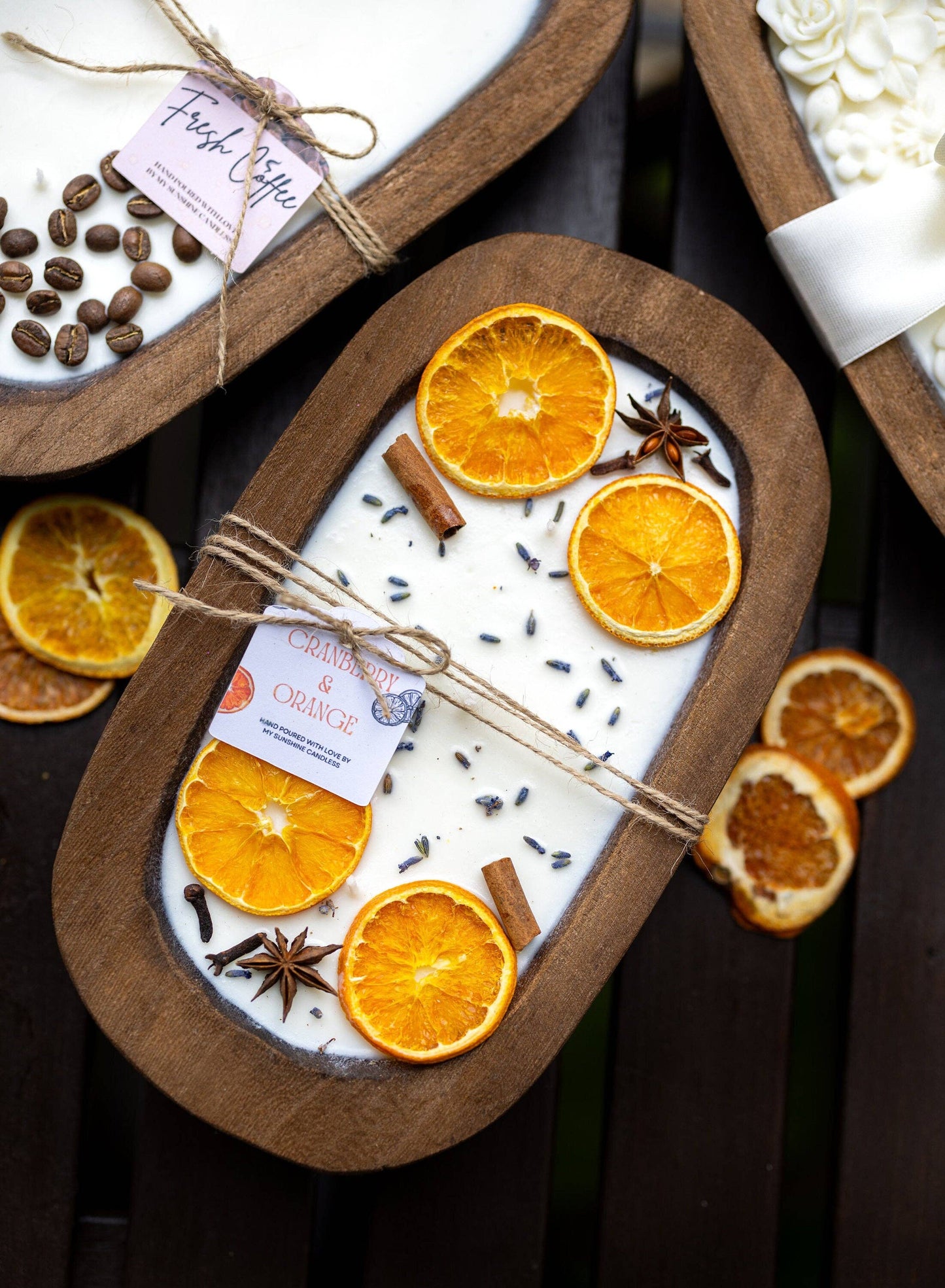 MySunshineCandless - Dough Bowl Candle With Cotto Wicks and Soy Wax/ Orange Bowl
