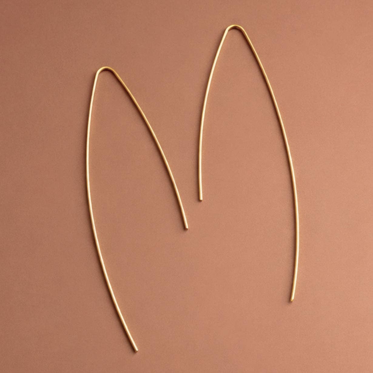 MA206 Mia Accessories - 18K Gold PVD Plated Stainless Steel Long Threader Earrings - 7514