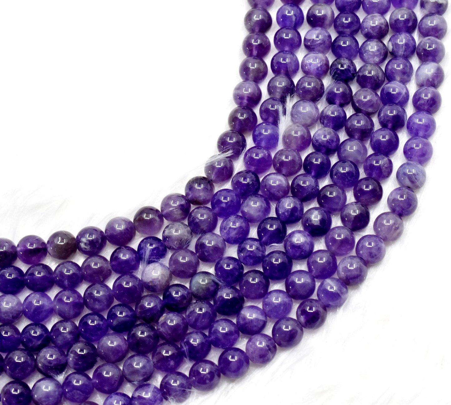Soothing Crystals - Amethyst Round Beads, 4mm,6mm,8mm,10mm,12mm Mala For Beads