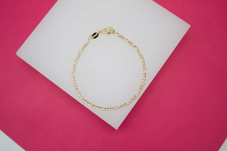 MIA Jewelry - 18K Gold Filled 2mm Figaro Bracelet (I250)
