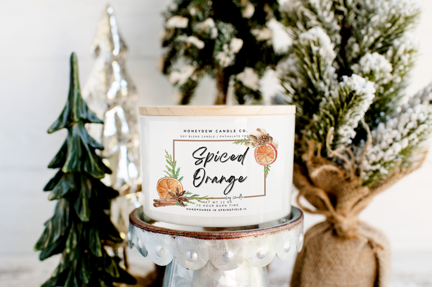 HC102 Honeydew Candle Co. - 3 Wick Candle 12 oz Spiced Orange