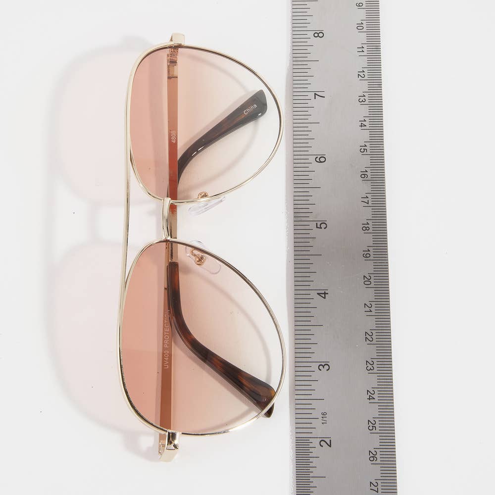 Anarchy Street - Metal Frame Aviator Gradient Lens Sunglasses