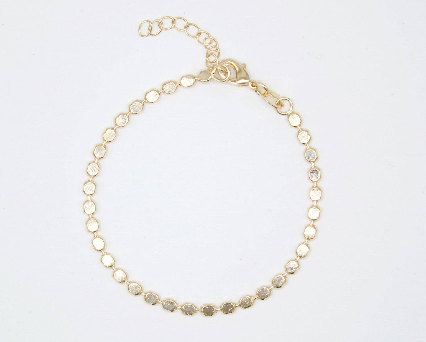 MIA Jewelry - 18K Gold Filled Flat Ball Disc Bracelet (I374)