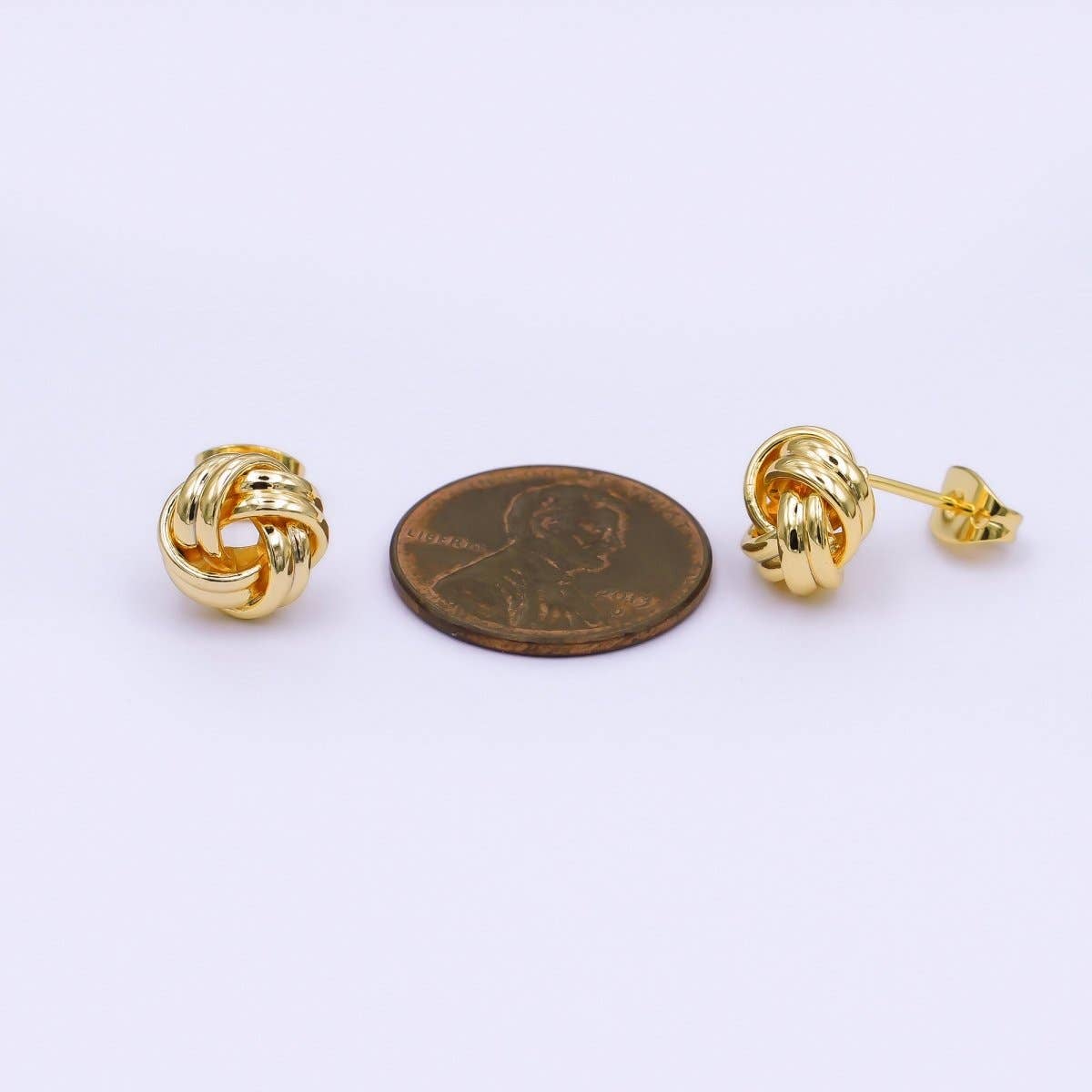 Aim Eternal - 24K Gold Filled Mini 10mm Geometric Knot Stud Earrings | AI451