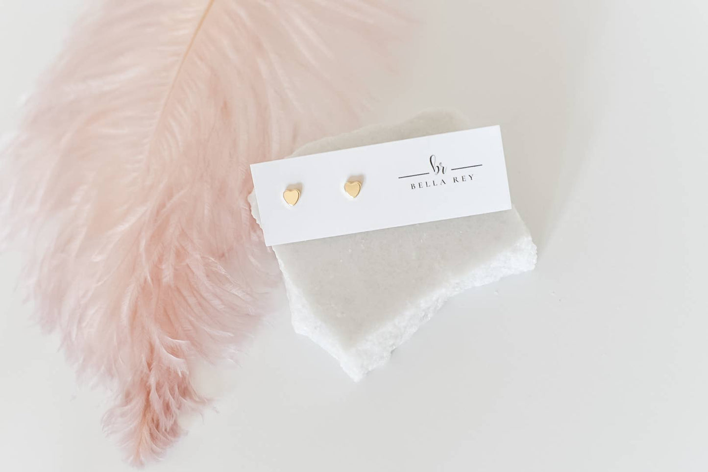 Bella Rey jewelry - The Corley 18k gold plated heart stud earrings