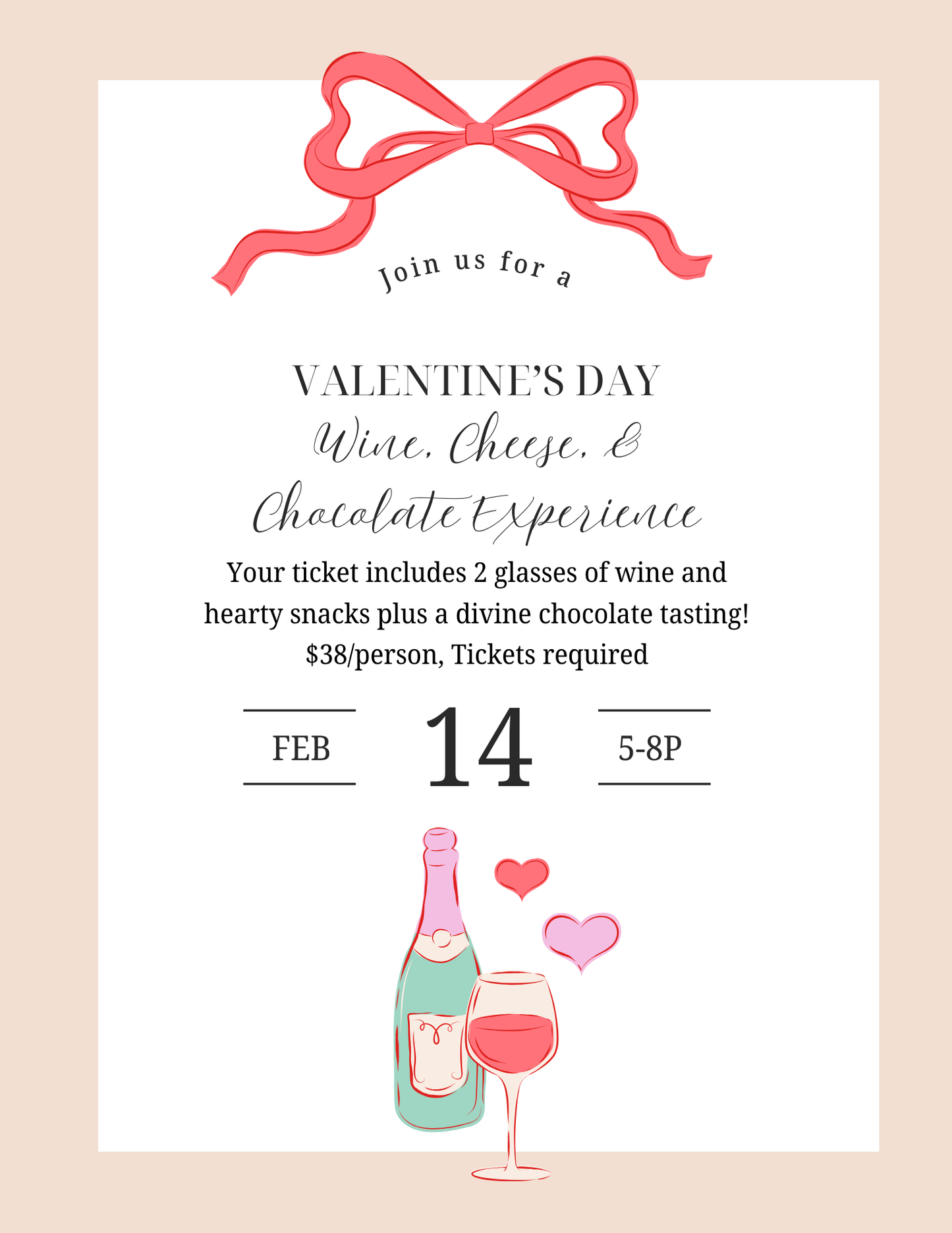 Valentine's Day Cheese, Wine and Chocolate Tasting