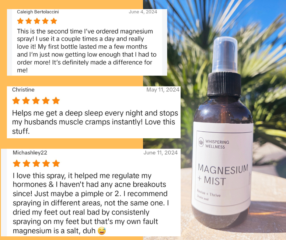 Whispering Wellness Co. - Calming Magnesium Mist- Sleep, Calm, Anxiety, Pain Relief