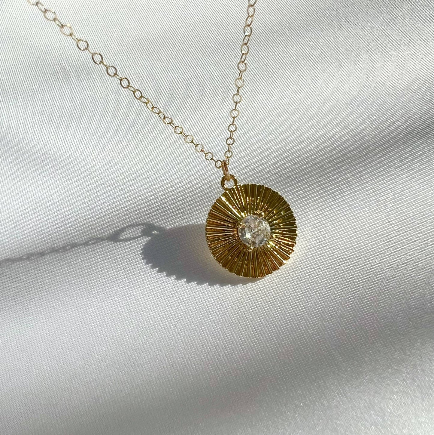 True by Kristy Jewelry - Sunburst Pendant Necklace Gold Filled
