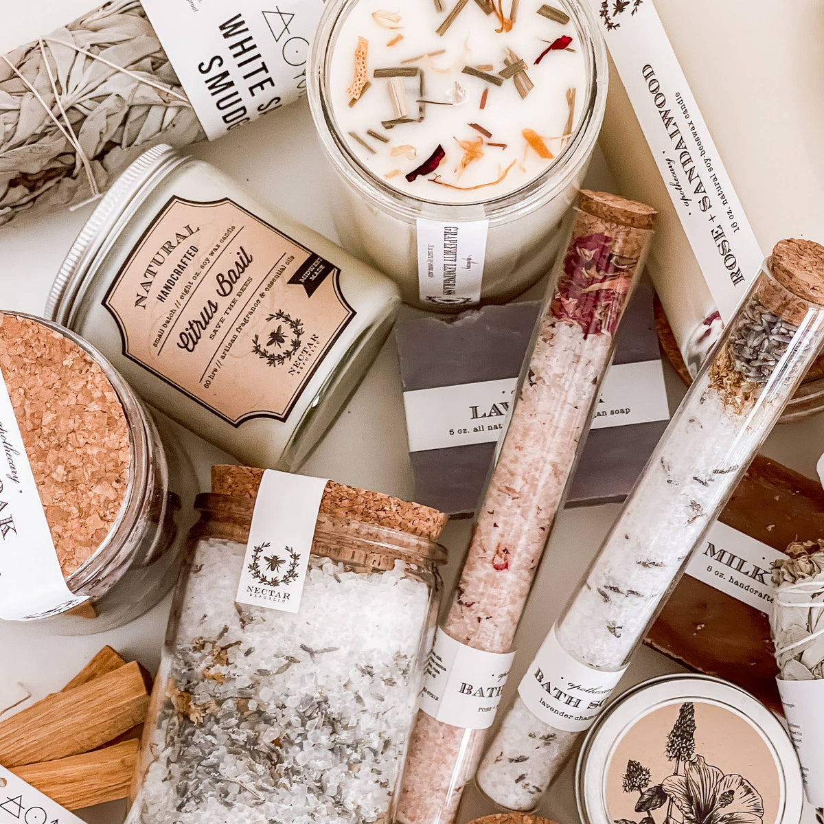 NP104 Nectar Republic - Rose Sandalwood Bath Soak Tube | salts gift spa therapy