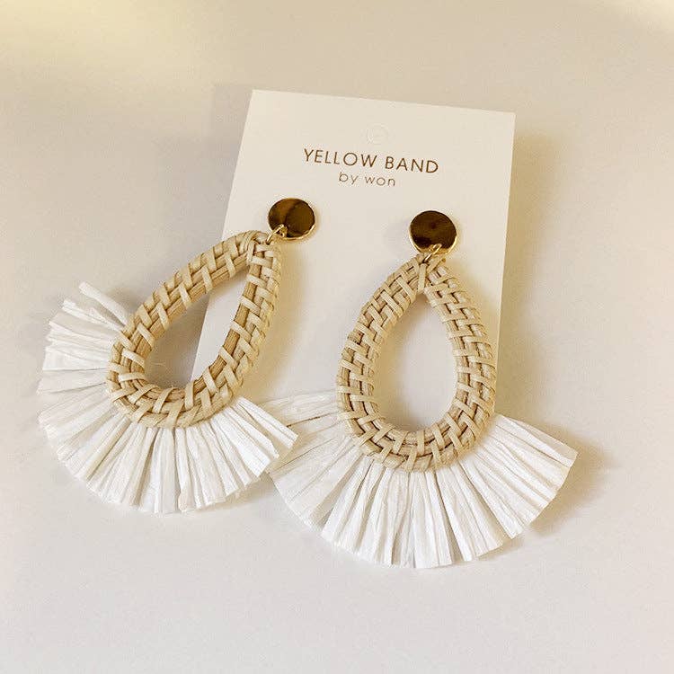 Dipped Shop - Scalloped Tassel Rattan Vacation Earrings DPJE1716