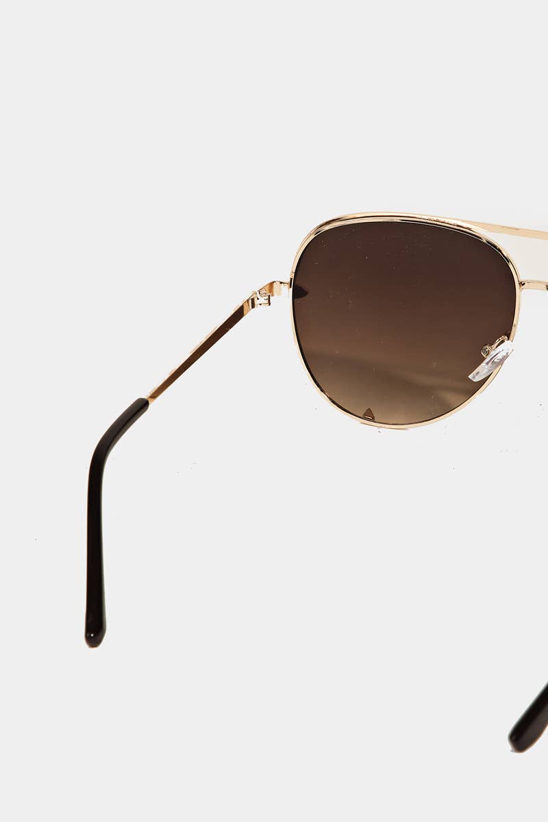 Collections by Fame Accessories - Classic Metallic Aviator Frame Sunglasses