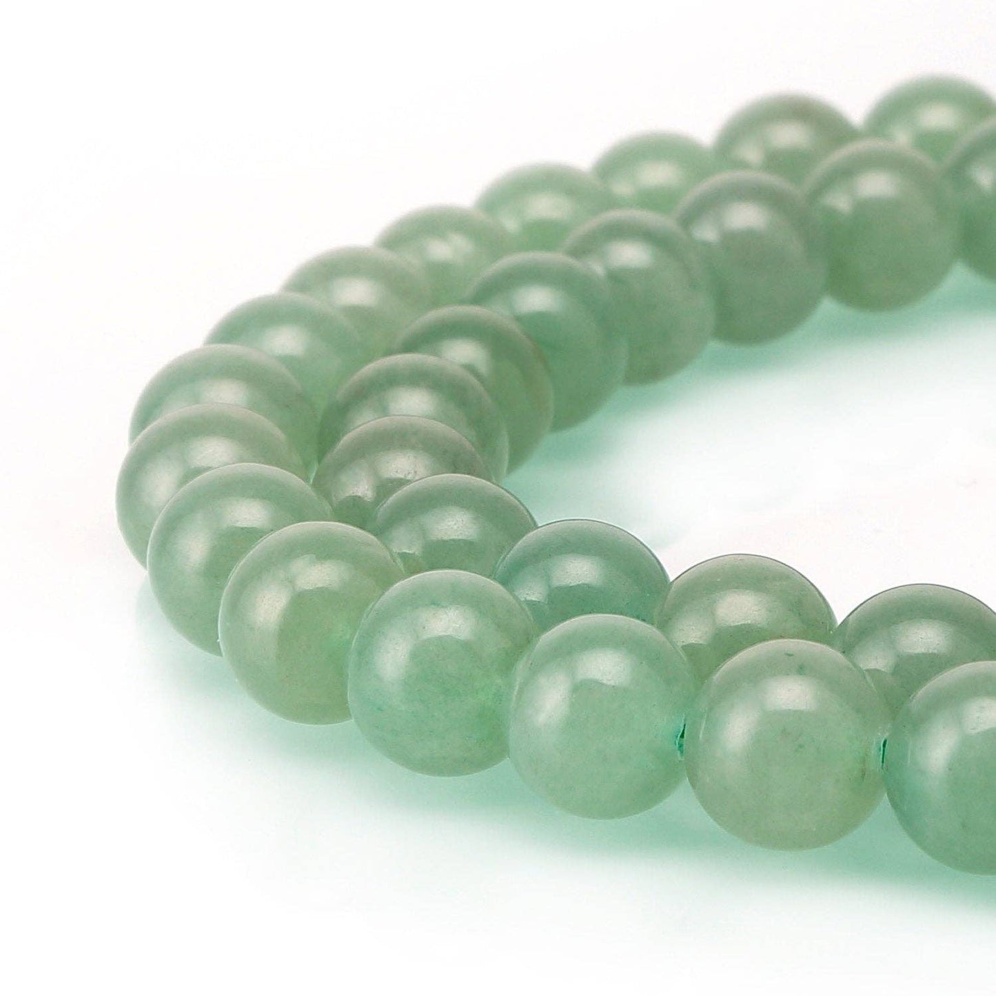 CRCBEADS - Green Aventurine Smooth Round Beads 4mm 6mm 8mm 10mm 12mm 15.5" Strand