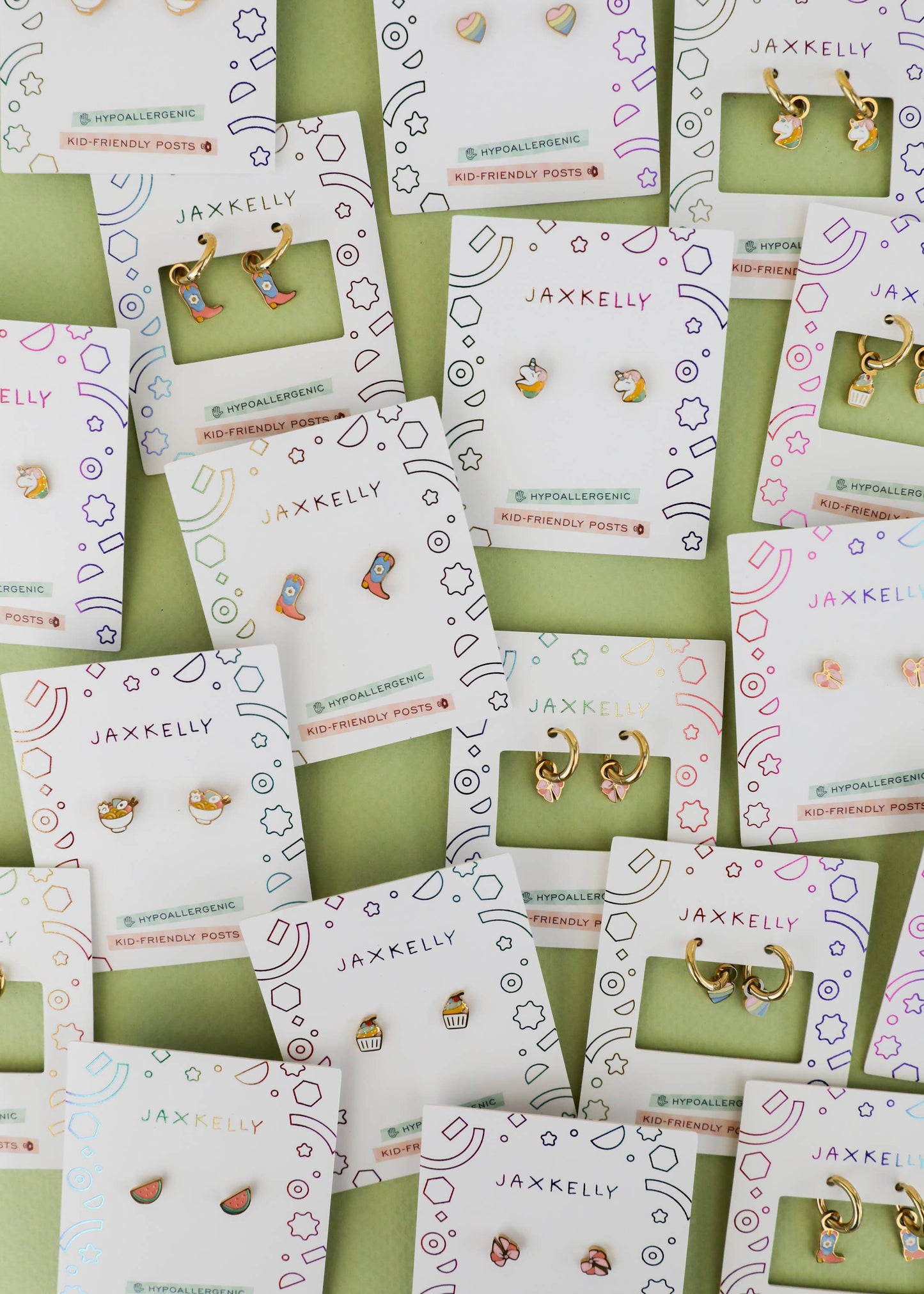 JaxKelly - Cupcake Enamel Flat Back Kids Earrings