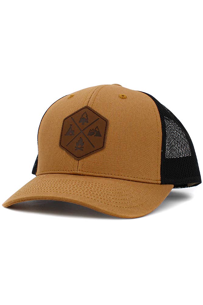 Hana - Outdoor PU patch mesh baseball cap