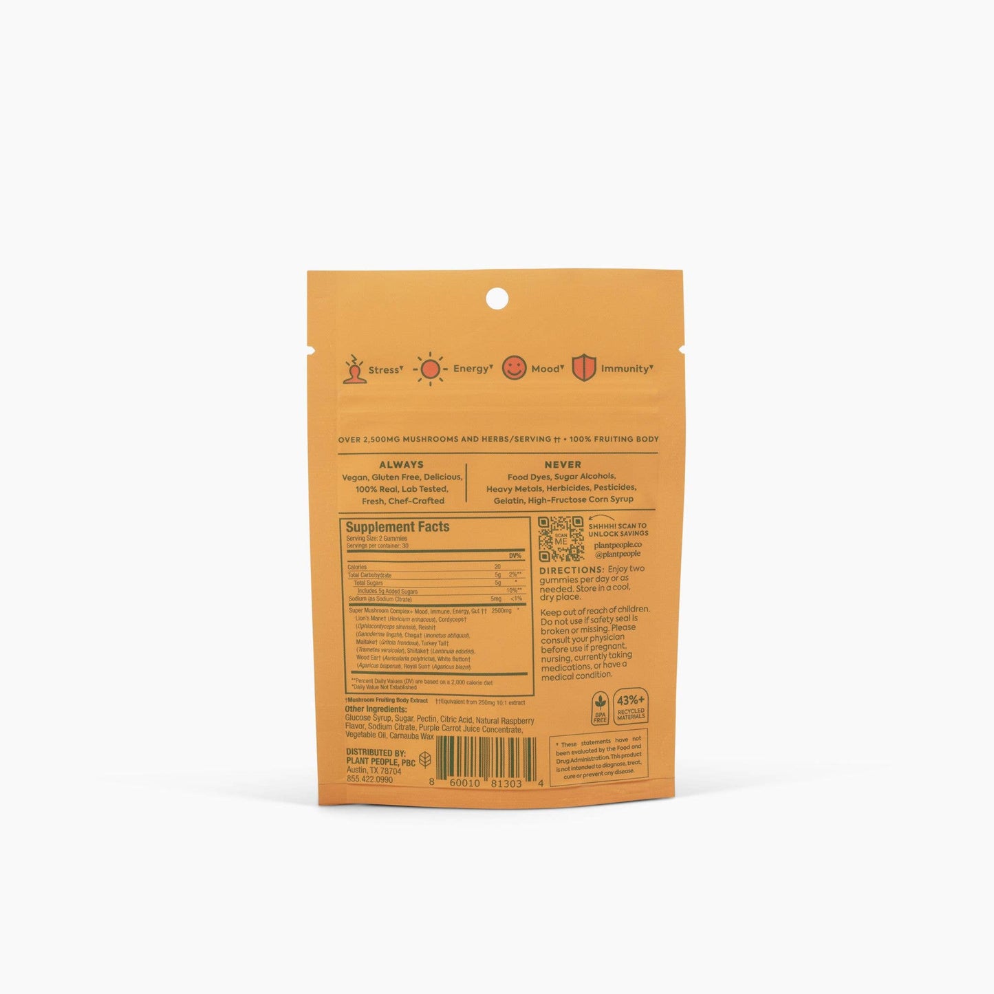 Plant People - Grab-n-Go Size: WonderDay Mushroom Gummies