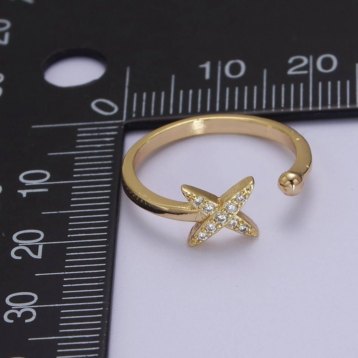 Aim Eternal - Dainty Star Ring - Minimalist Ring - Celestial Jewelry Stacking Rings Thin Gold Filled Band Ring Open Adjustable Jewelry S-518