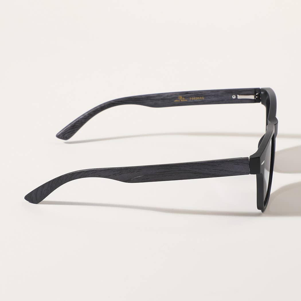 Fashion City - Square Shape Frame Wood Legs Fashion Sunglasses