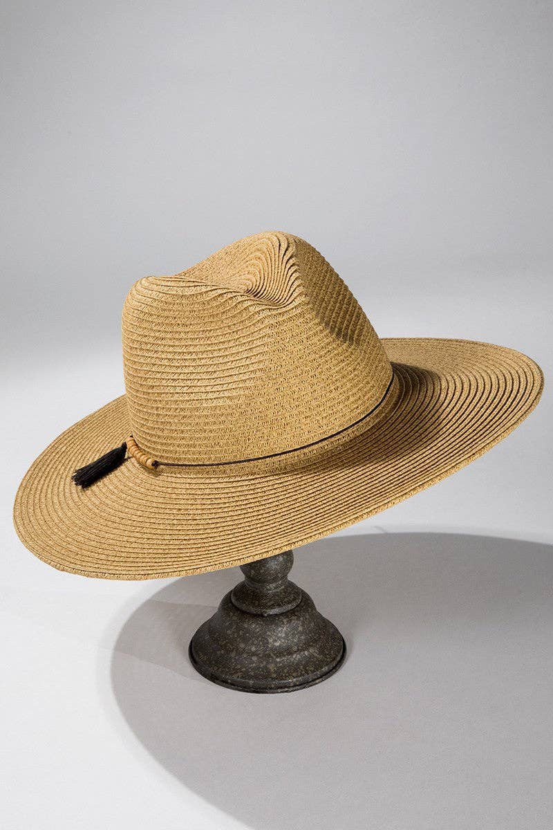 Urbanista - Duo-Tone Panama Hat with Wood Beads